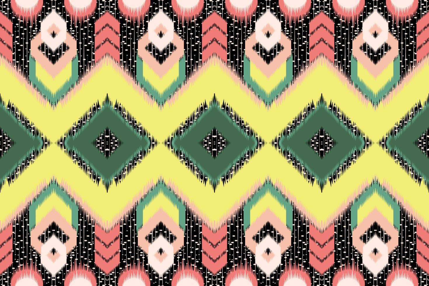 Ikat Ethnic Abstract Beautiful Art Seamless Ikat Tribal Pattern Folk Embroidery mexican style Aztec geometric art ornament print design for carpet, wallpaper. vector