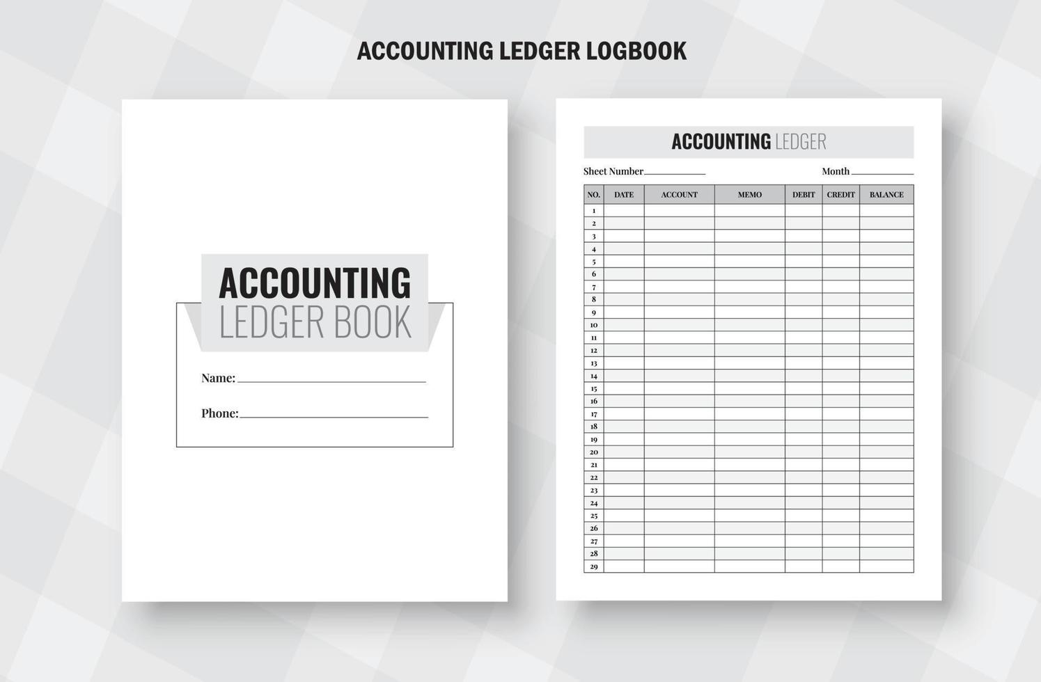 Accounting ledger log book vector