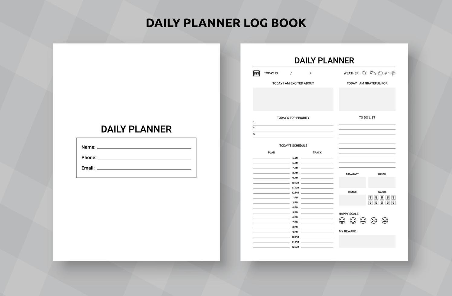 Daily planner logbook vector
