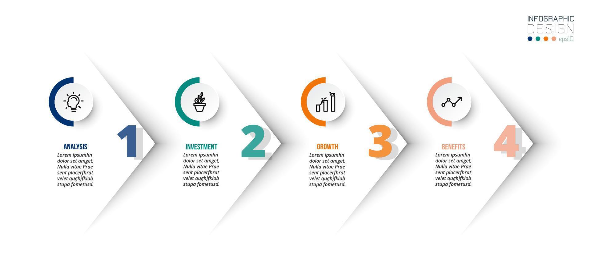 Timeline chart business infographic template. vector