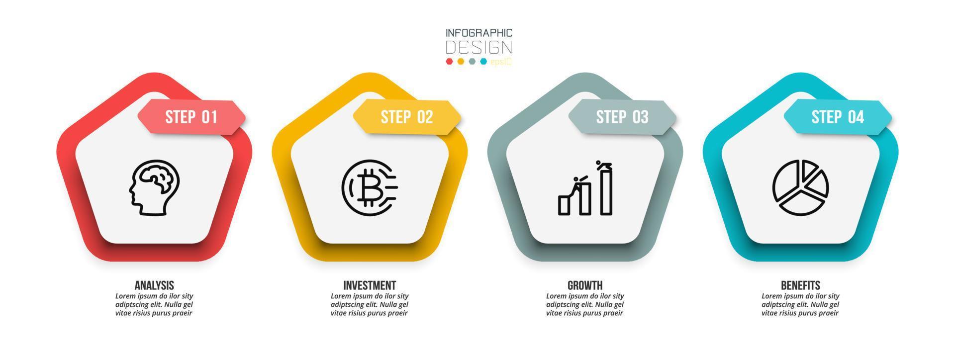 Infographic template business concept with step. vector