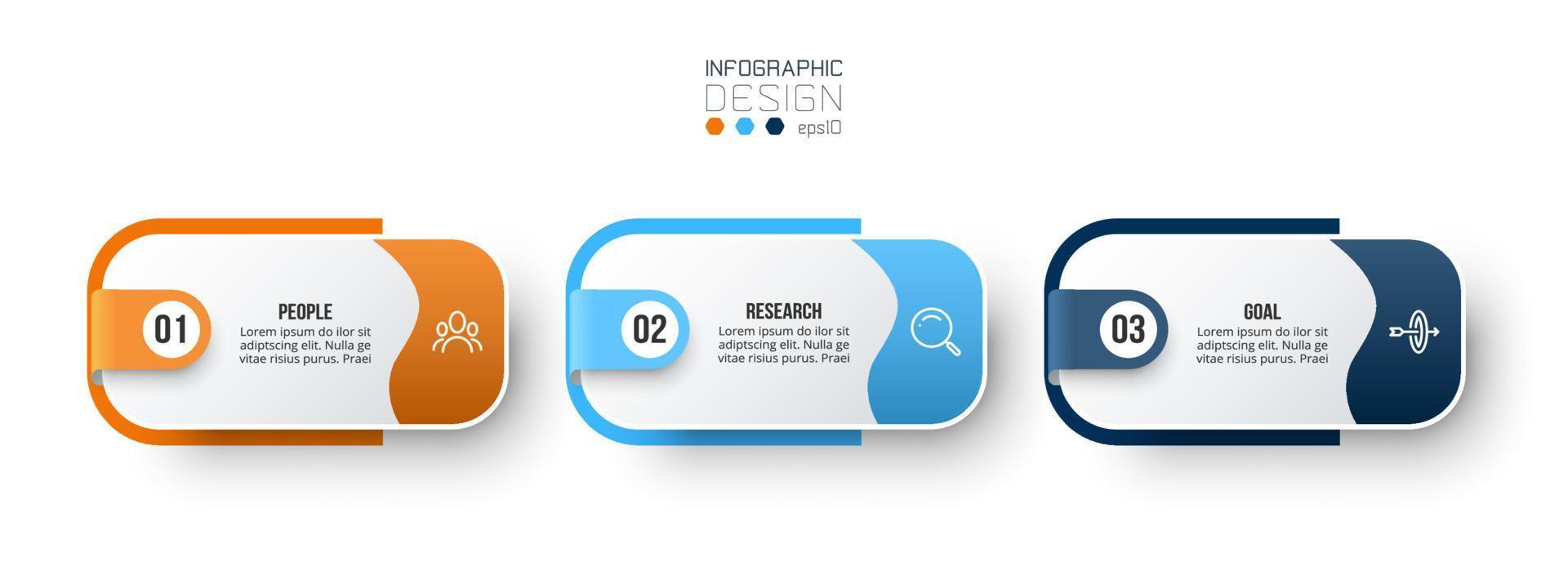 Infographic template business concept with step. vector