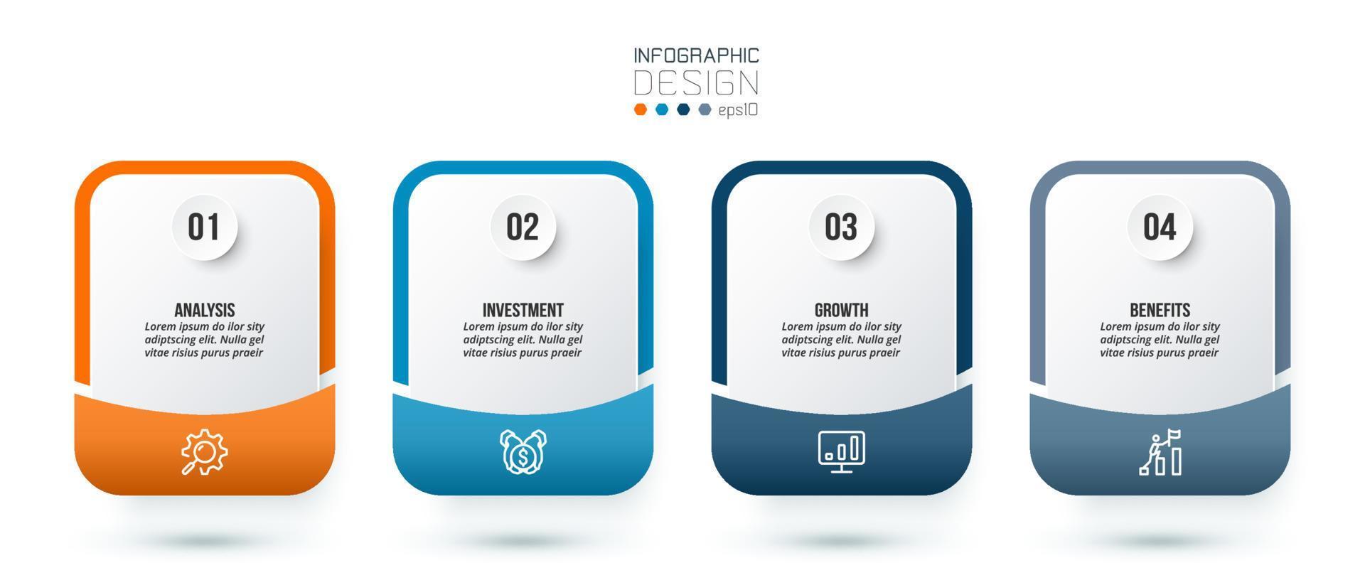 Infographic template business concept with step. vector