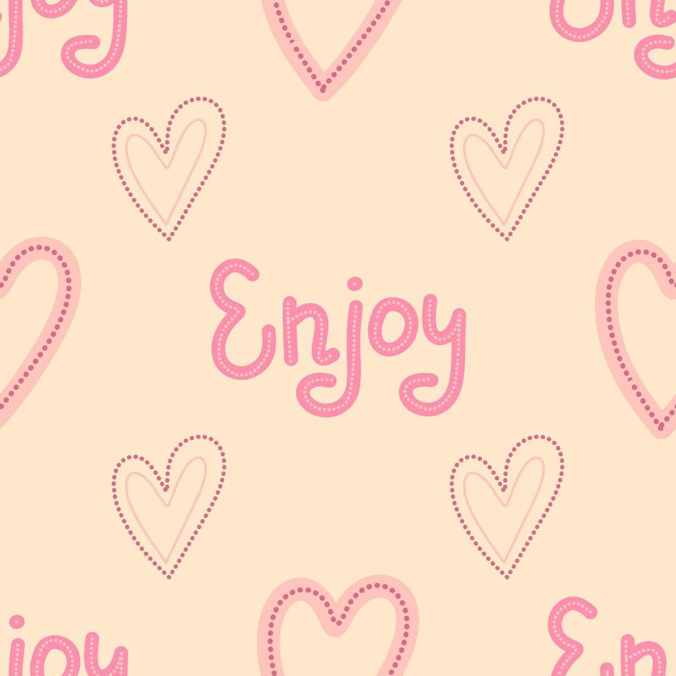 girly corazones vector de patrones sin fisuras con letras