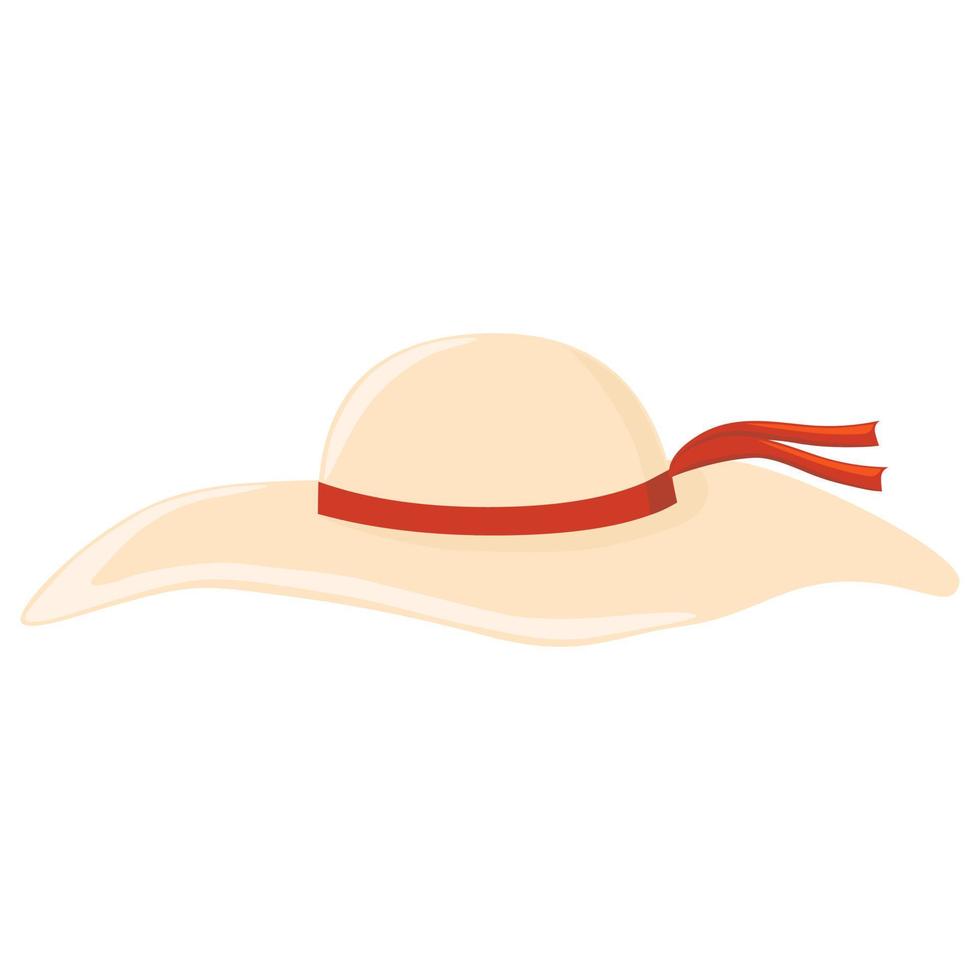 Big flat straw hat vector isolated illustration