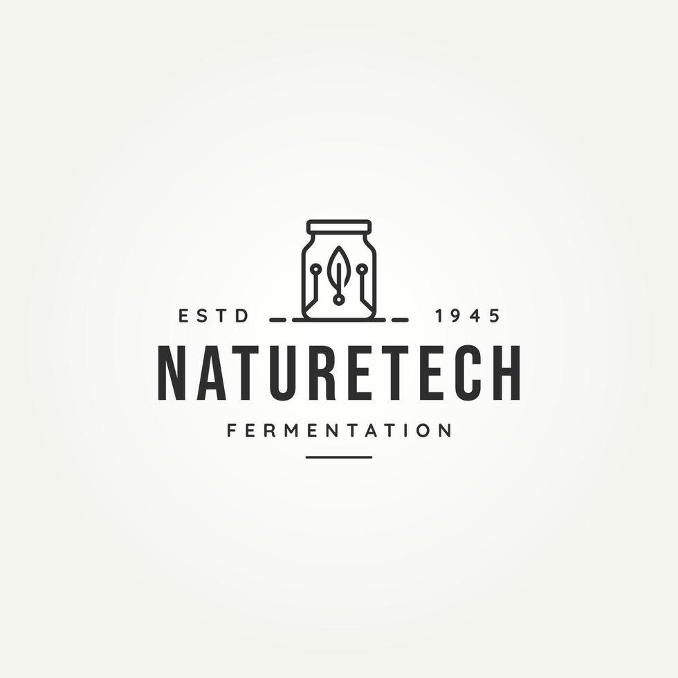 biotechnology fermentation vintage line art logo vector