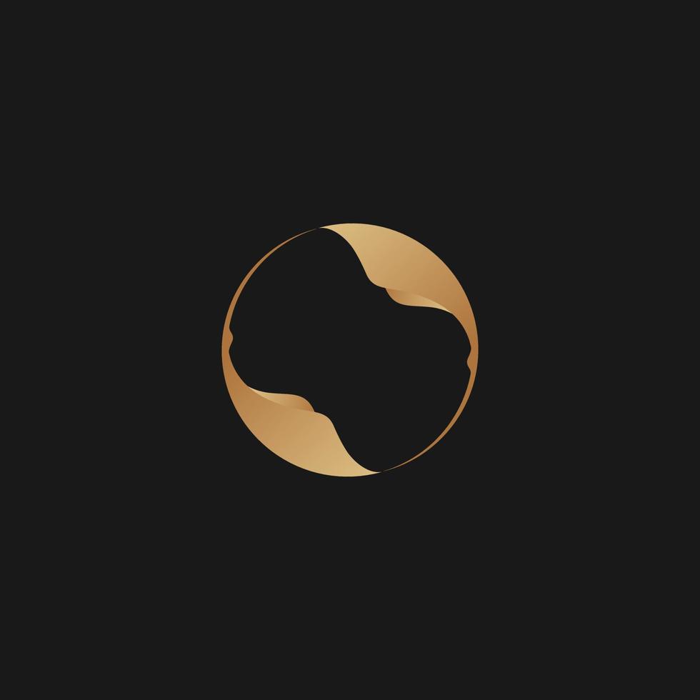 isolated luxurious golden stingray fish with circle shape logo template vector illustration design