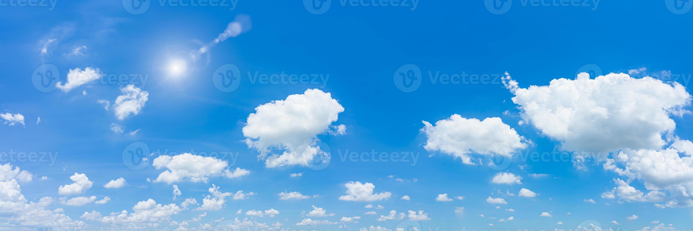 Panorama blue sky and clouds with daylight natural background. photo