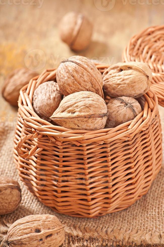 Basket full of walnuts photo