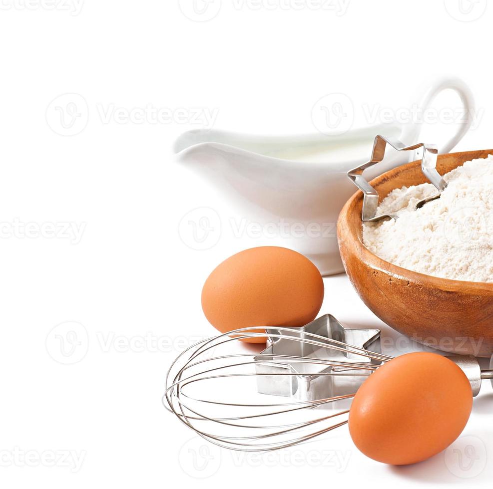 Baking ingredients closeup photo