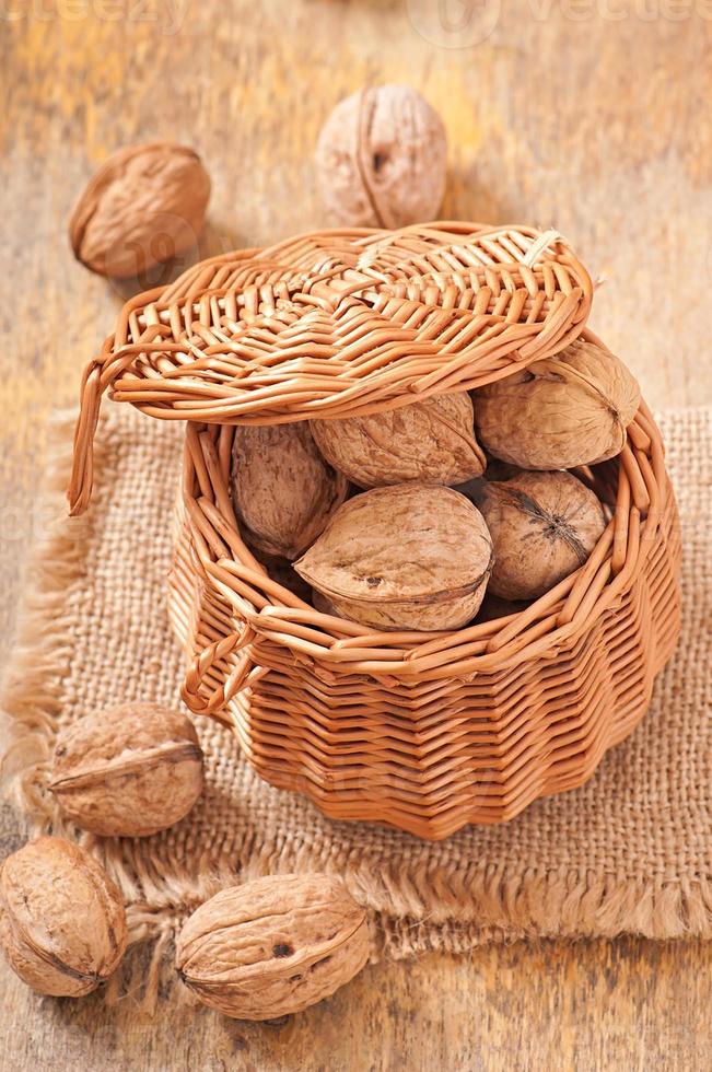 Basket full of walnuts photo