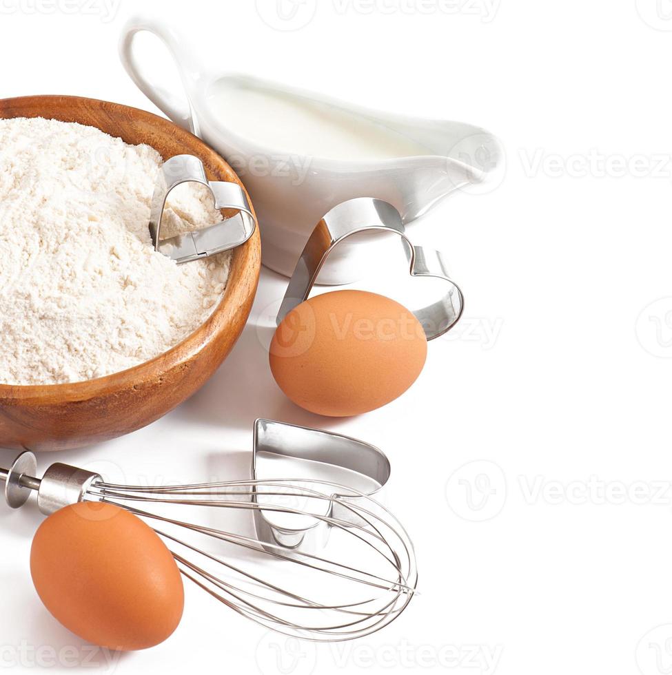 Baking ingredients closeup photo