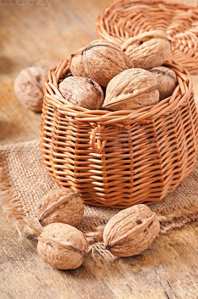 Basket full of walnuts photo