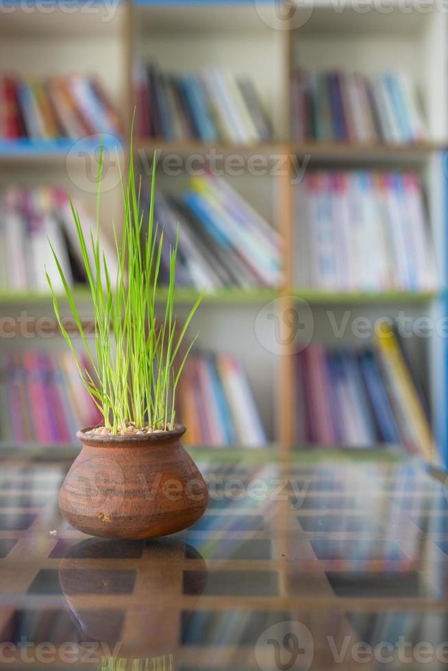 Decorations on reading desk photo