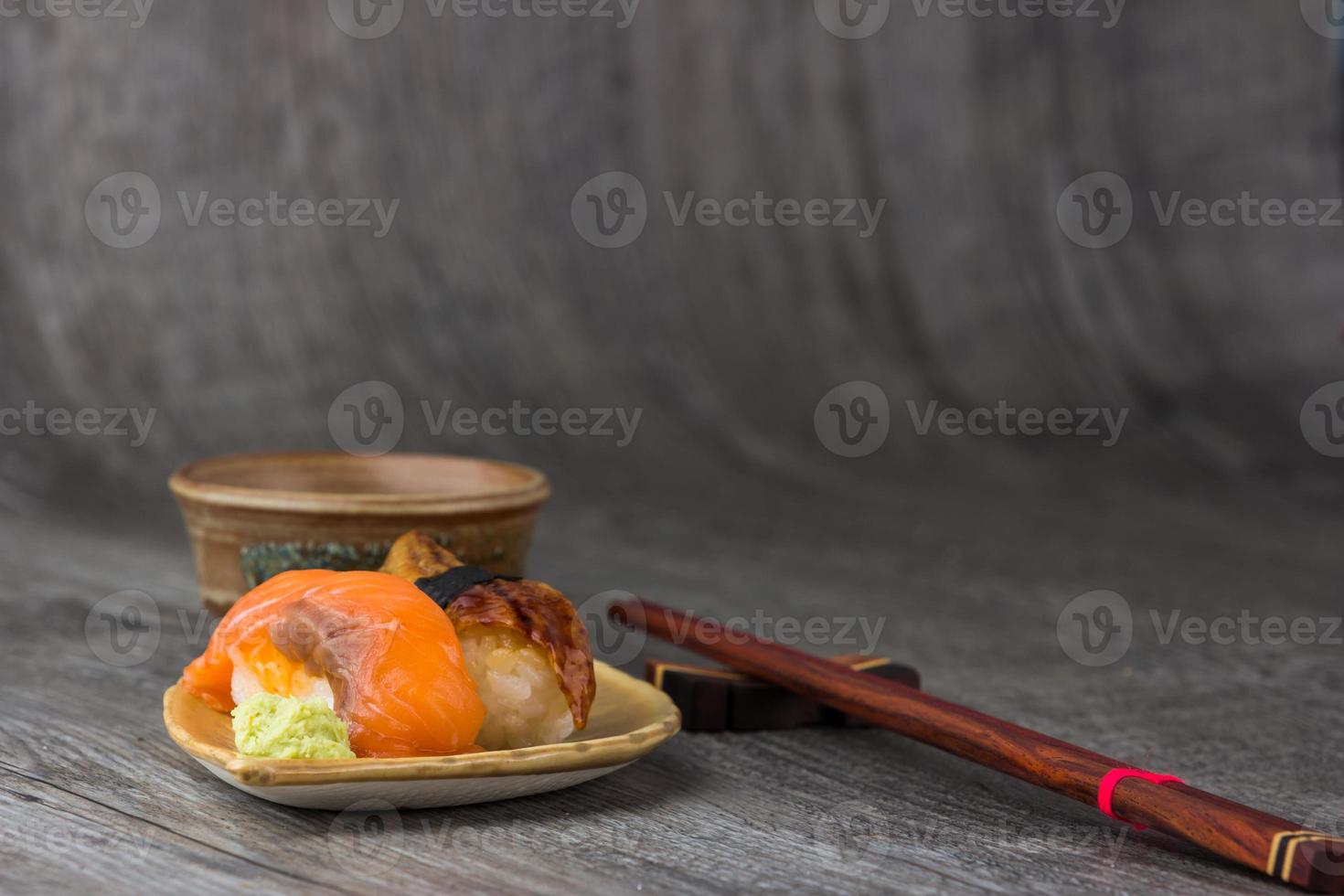 sushi  and tea drinking set photo
