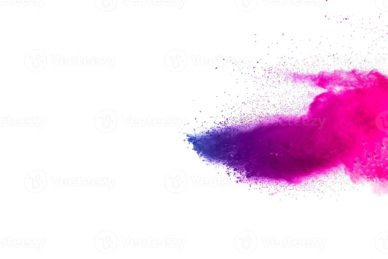 abstract blue-pink dust explosion on  black background. photo