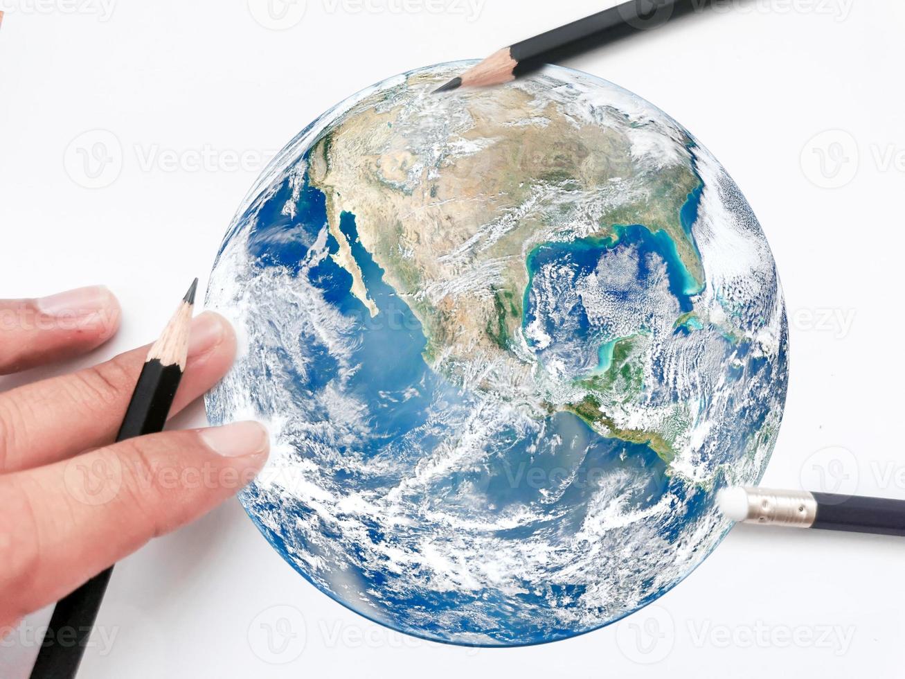 Greenhouse effect  Warming our planet, Elements of this image furnished by NASA photo