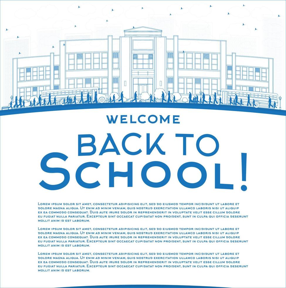 Outline Back to School Concept with copy space for text. vector