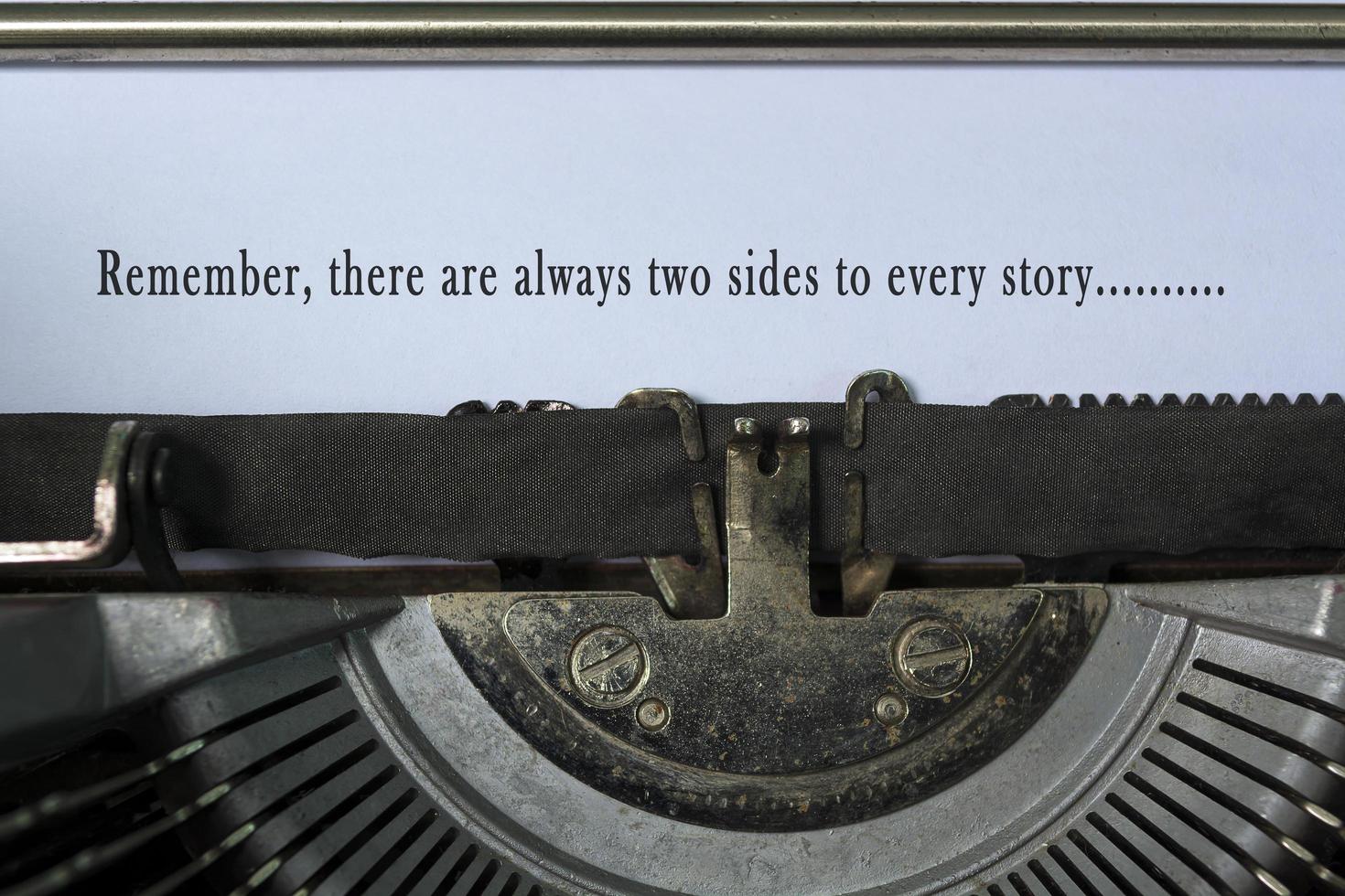 Text typed on an old classic typewriter. The truth always prevails. photo