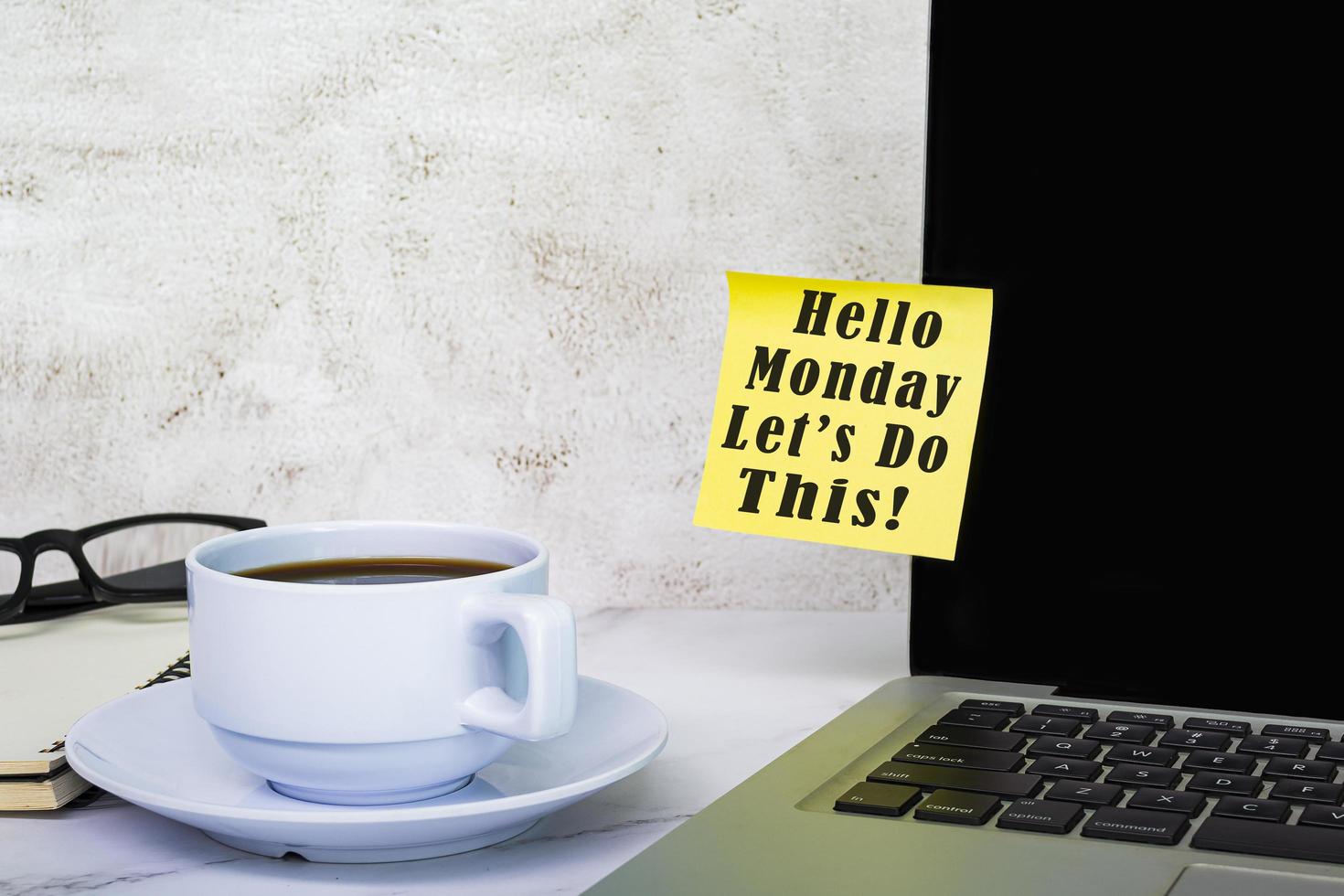 Inspirational quotes - Hello Monday, let's do this text on sticky note. photo