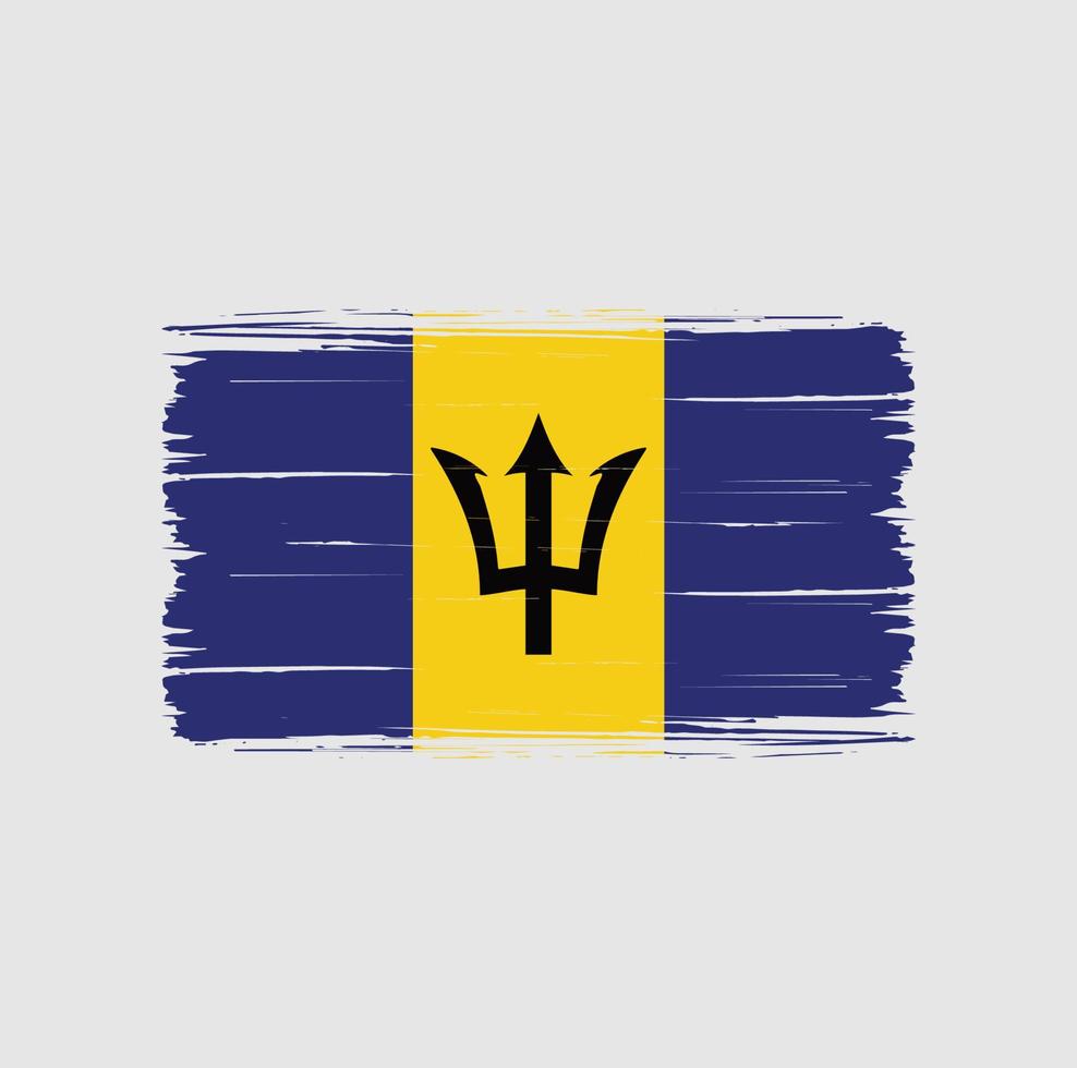 trazos de pincel de la bandera de barbados. bandera nacional vector