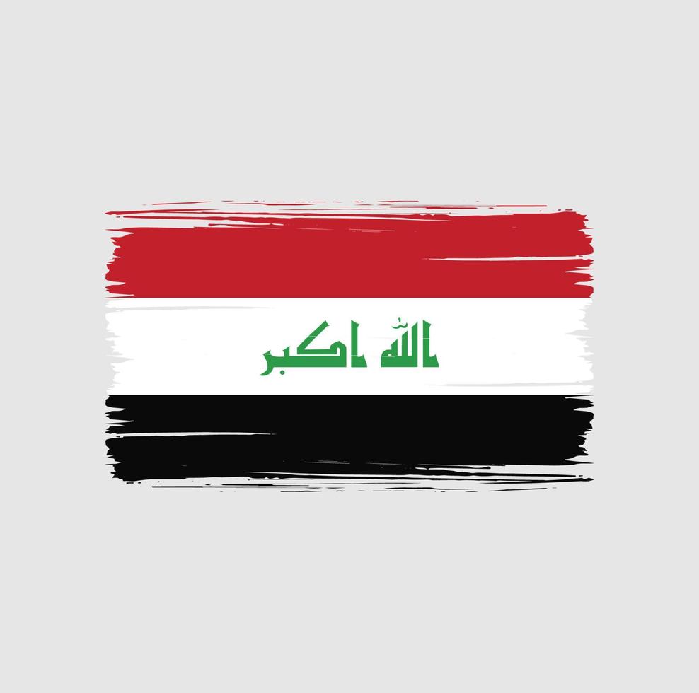 trazos de pincel de la bandera de irak. bandera nacional vector