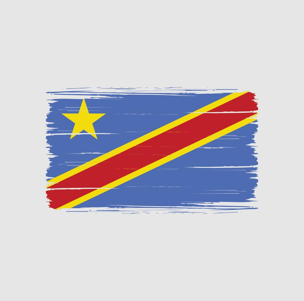 Republic Congo Flag Brush Strokes. National Flag vector