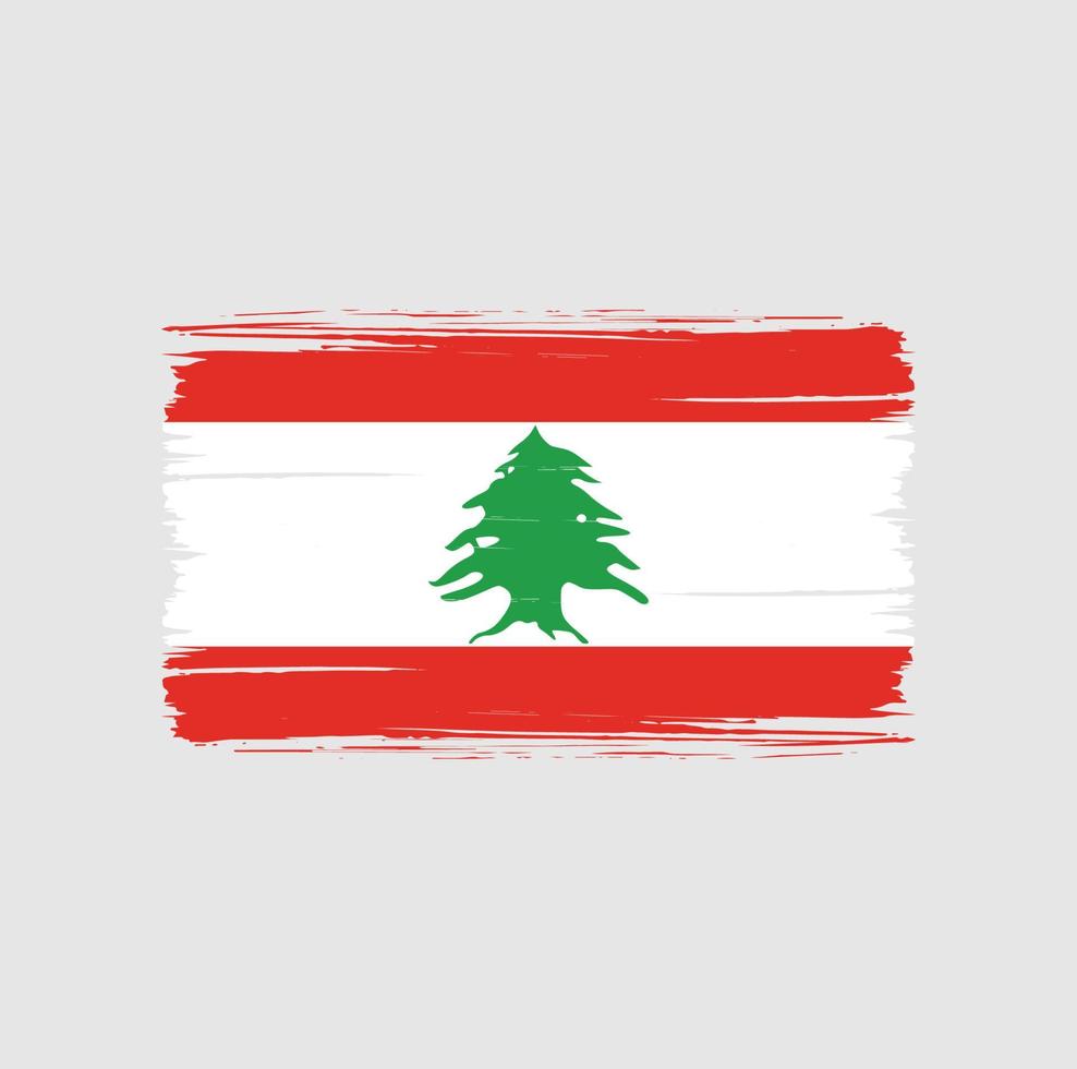 Lebanon Flag Brush Strokes. National Flag vector