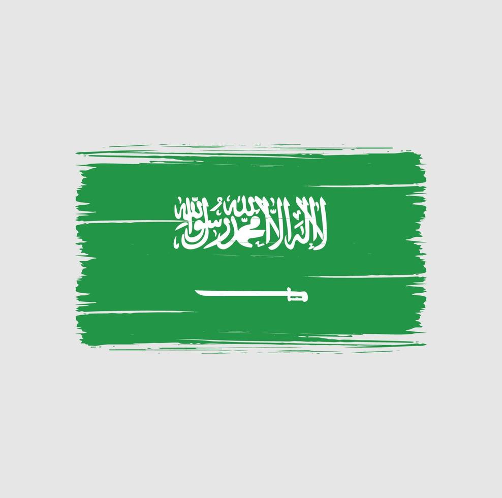 Saudi Arabia Flag Brush Strokes. National Flag vector
