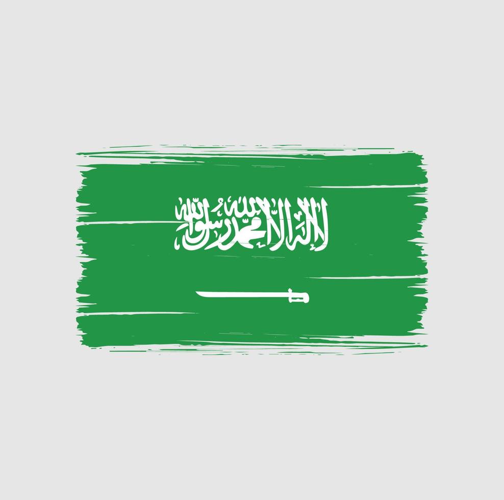 trazos de pincel de la bandera de arabia saudita. bandera nacional vector