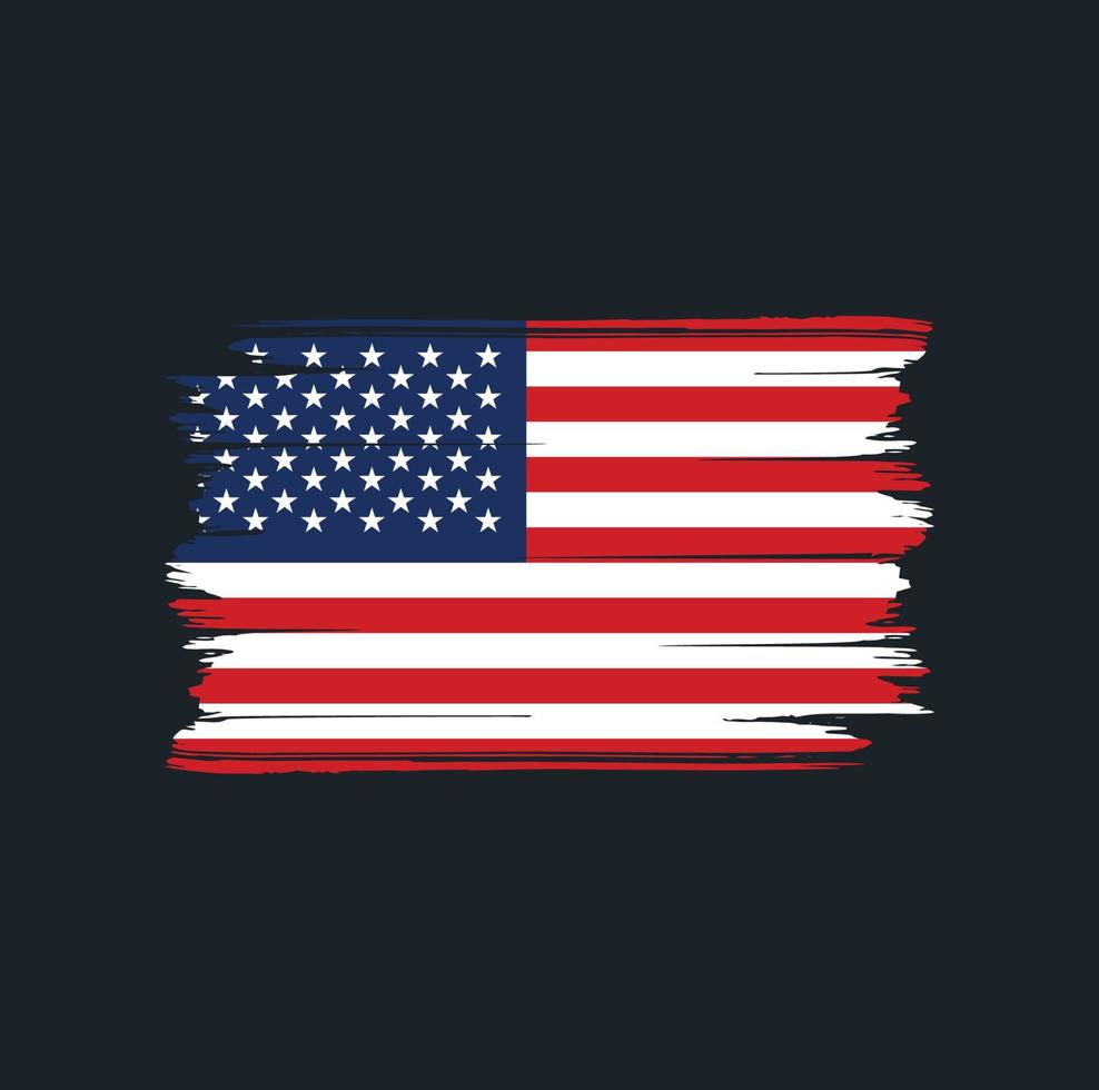 cepillo de bandera americana. bandera nacional vector