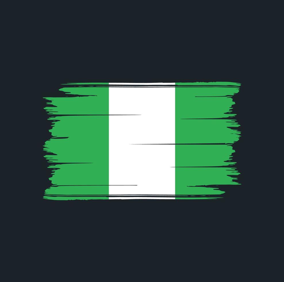 Nigeria Flag Brush. National Flag vector
