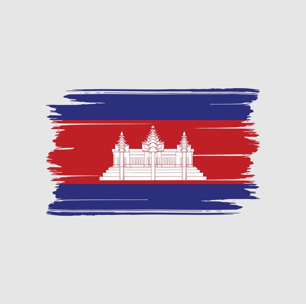 Cambodia Flag Brush. National Flag vector