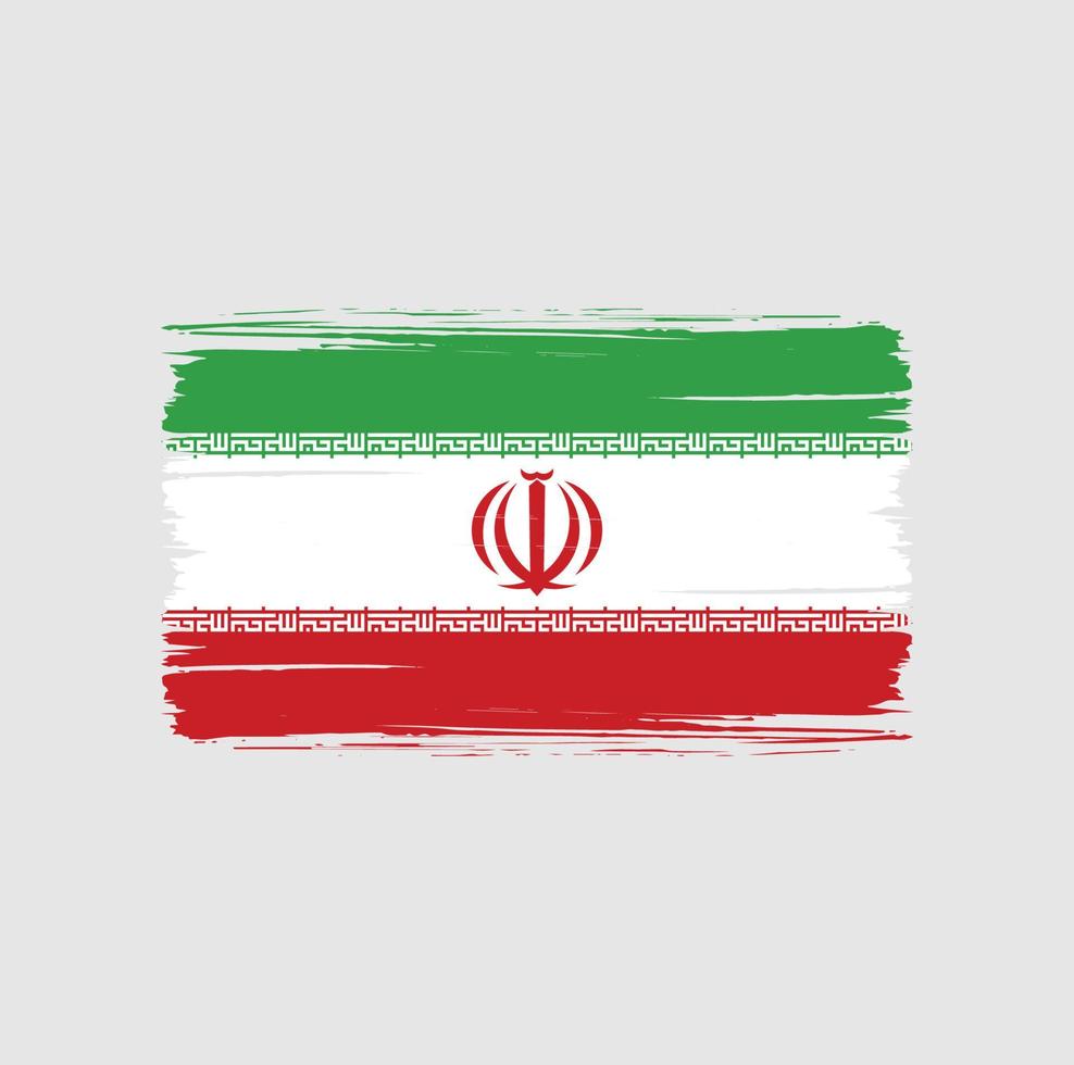 trazos de pincel de la bandera de irán. bandera nacional vector