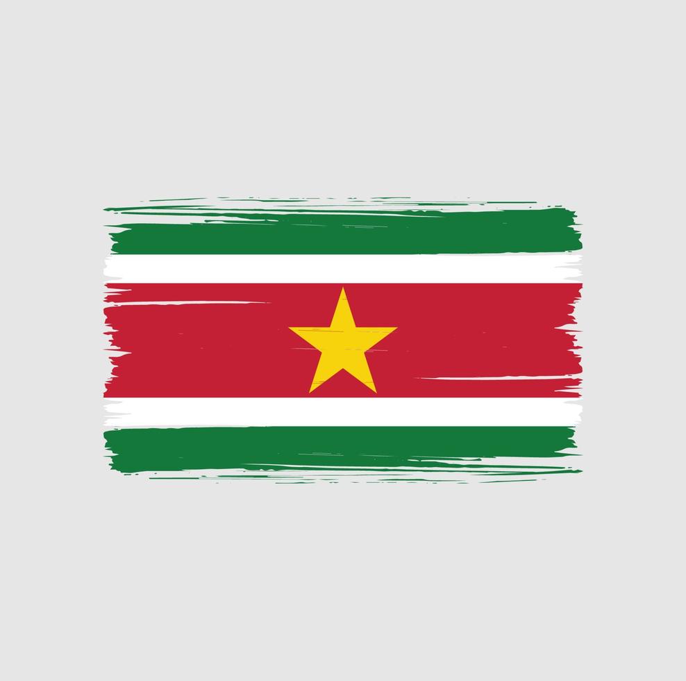 Suriname Flag Brush Strokes. National Flag vector