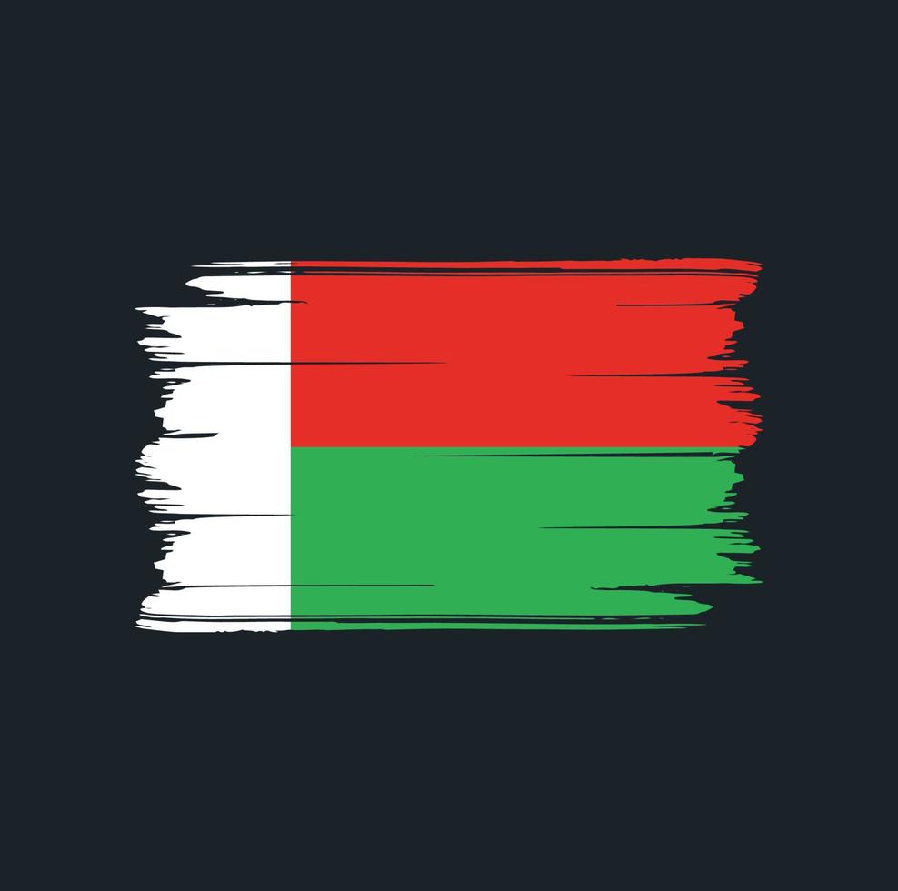 cepillo de la bandera de madagascar. bandera nacional vector