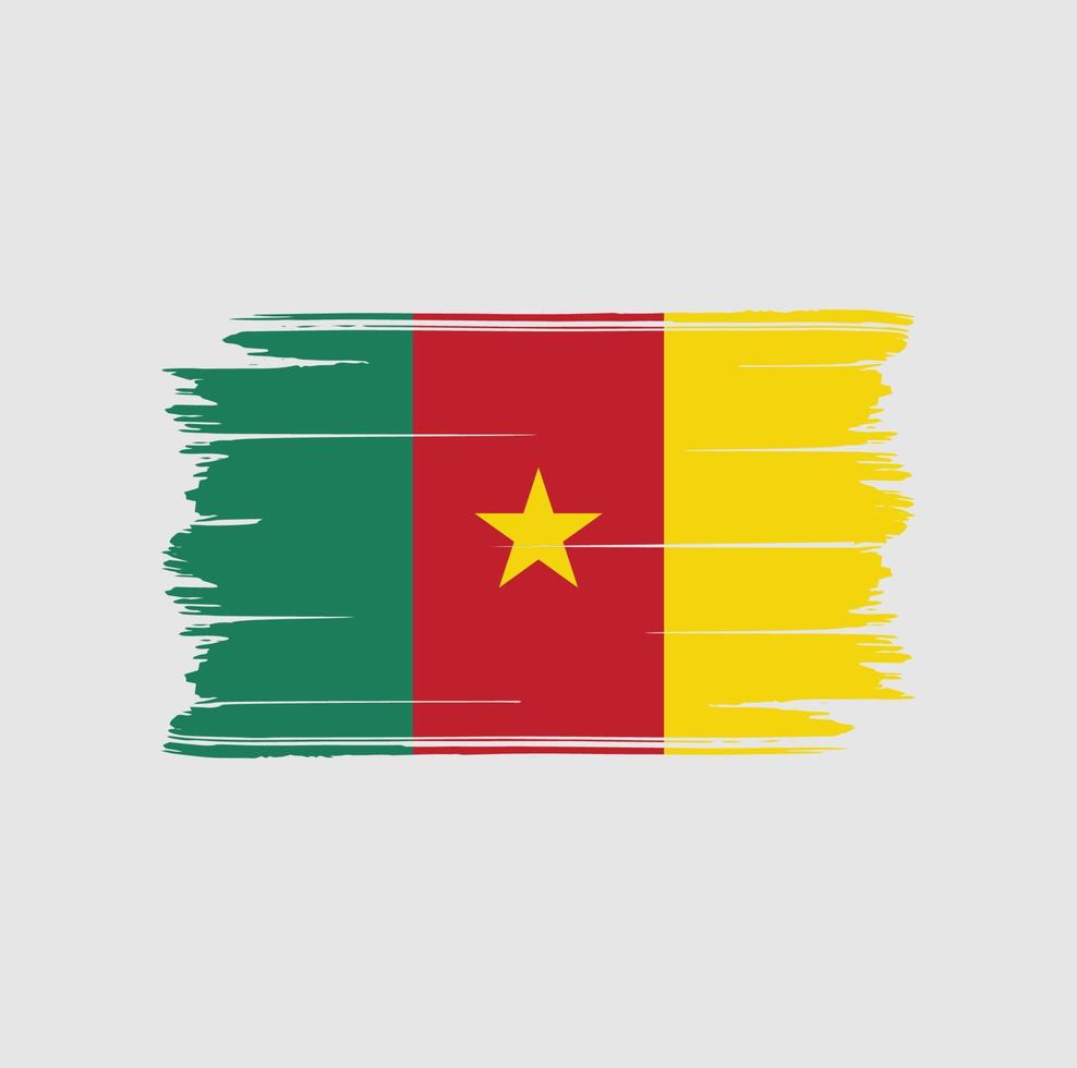 Cameroon Flag Brush. National Flag vector