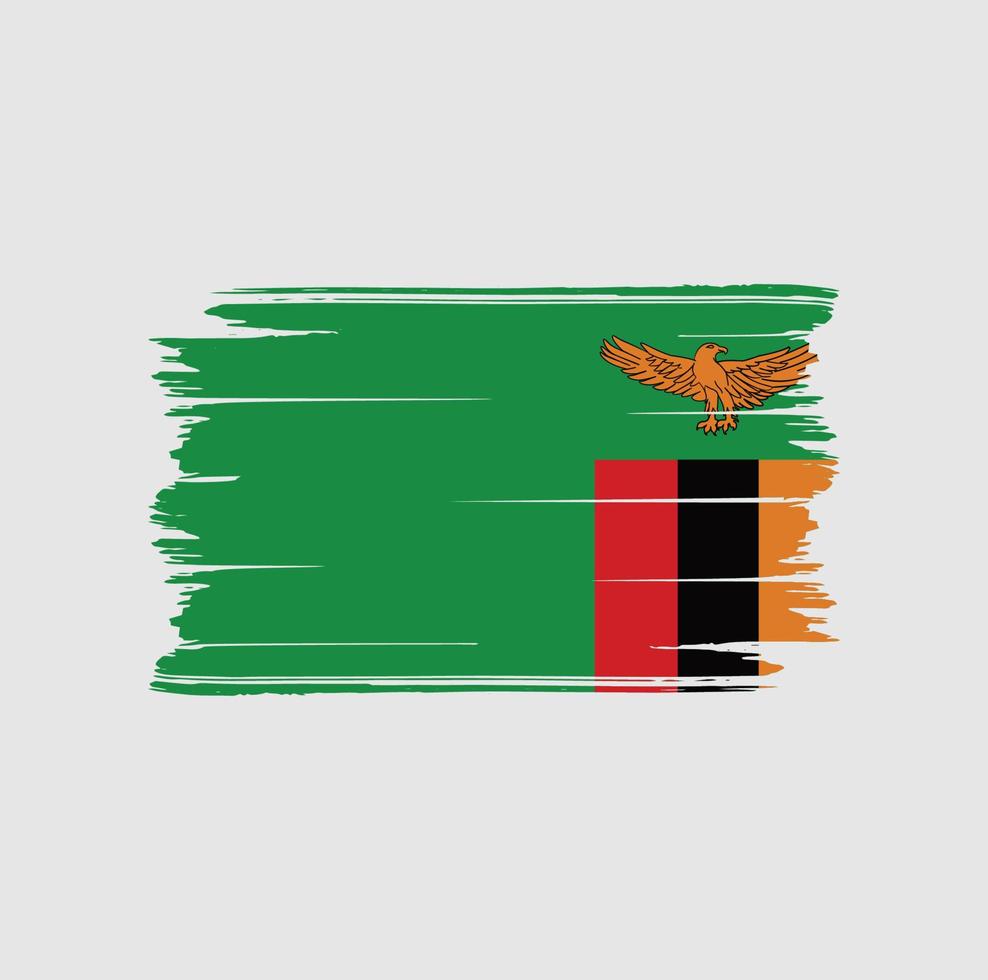 Zambia Flag Brush. National Flag vector