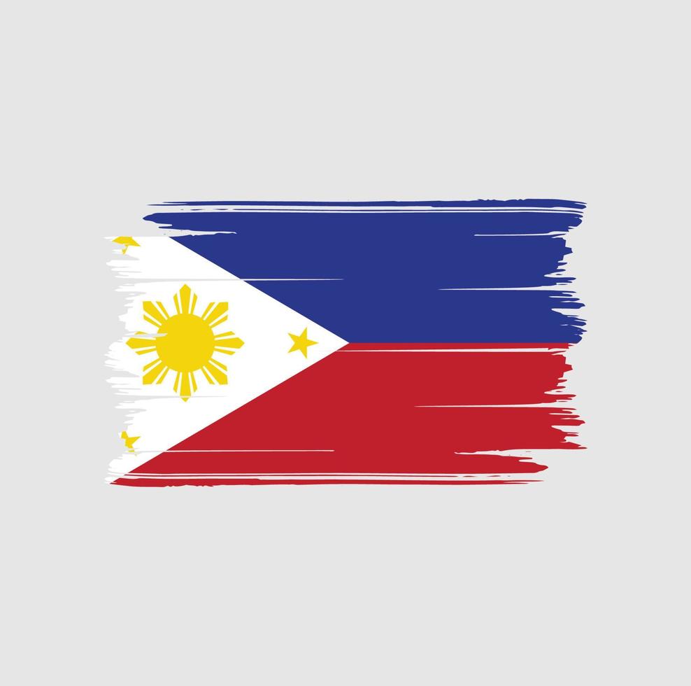 cepillo de bandera de filipinas. bandera nacional vector