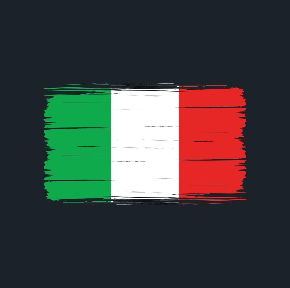 trazos de pincel de bandera de italia. bandera nacional vector