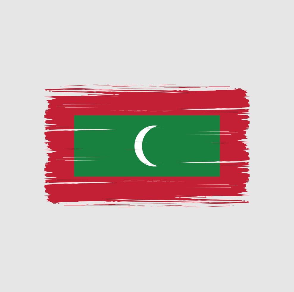 Maldives Flag Brush Strokes. National Flag vector