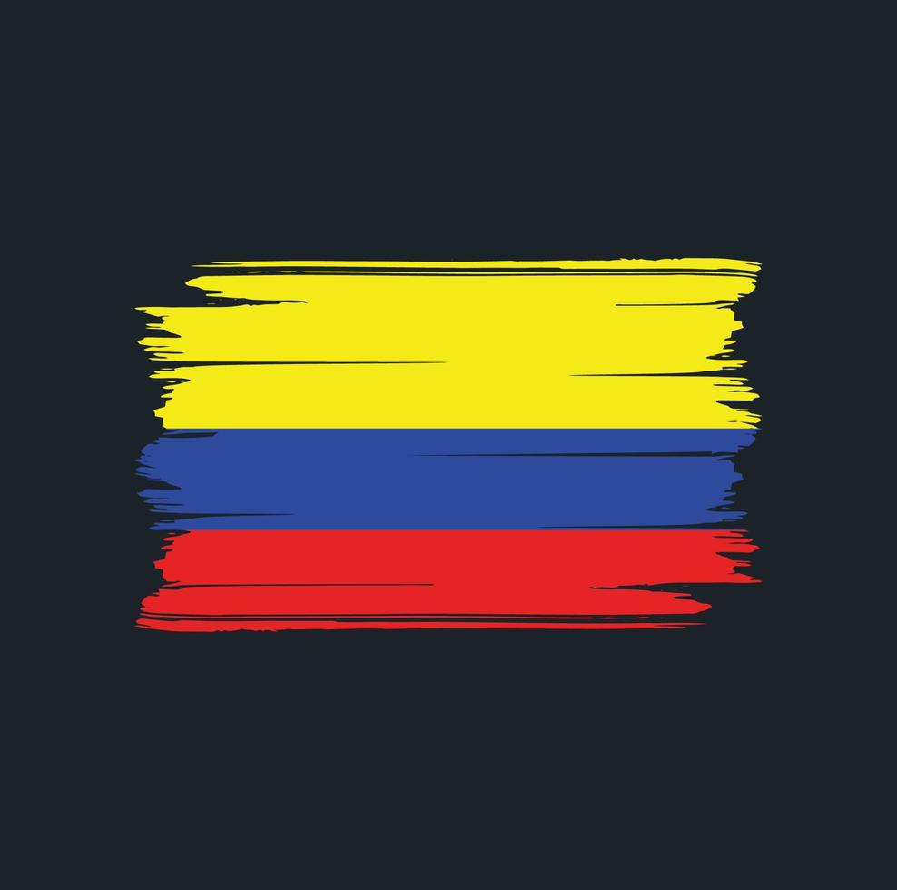 cepillo de bandera de colombia. bandera nacional vector