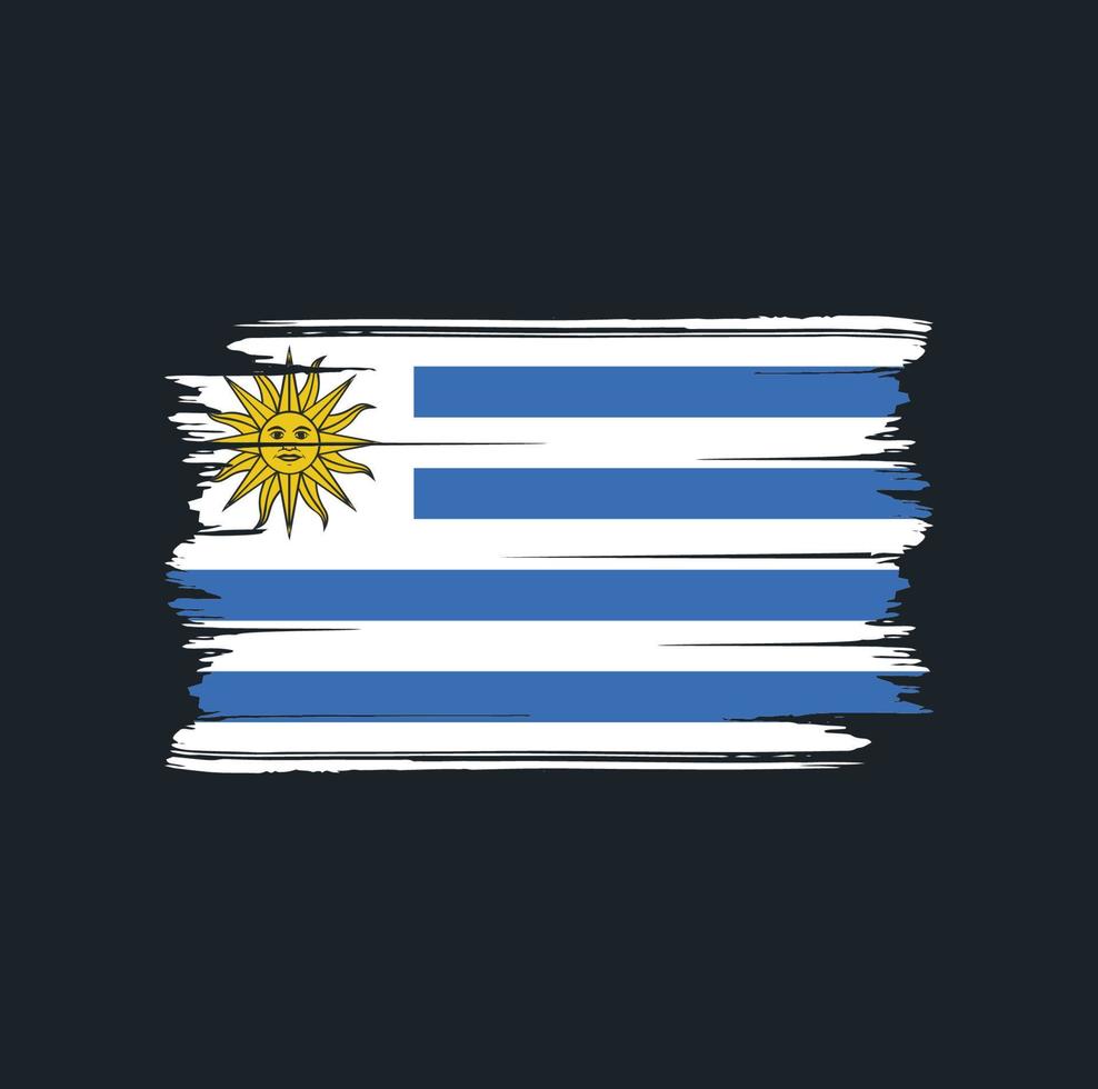 cepillo de la bandera de uruguay. bandera nacional vector