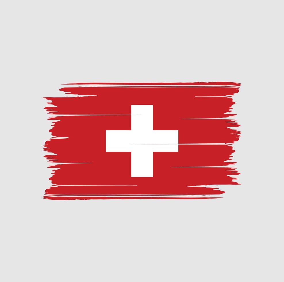 cepillo de bandera suiza. bandera nacional vector