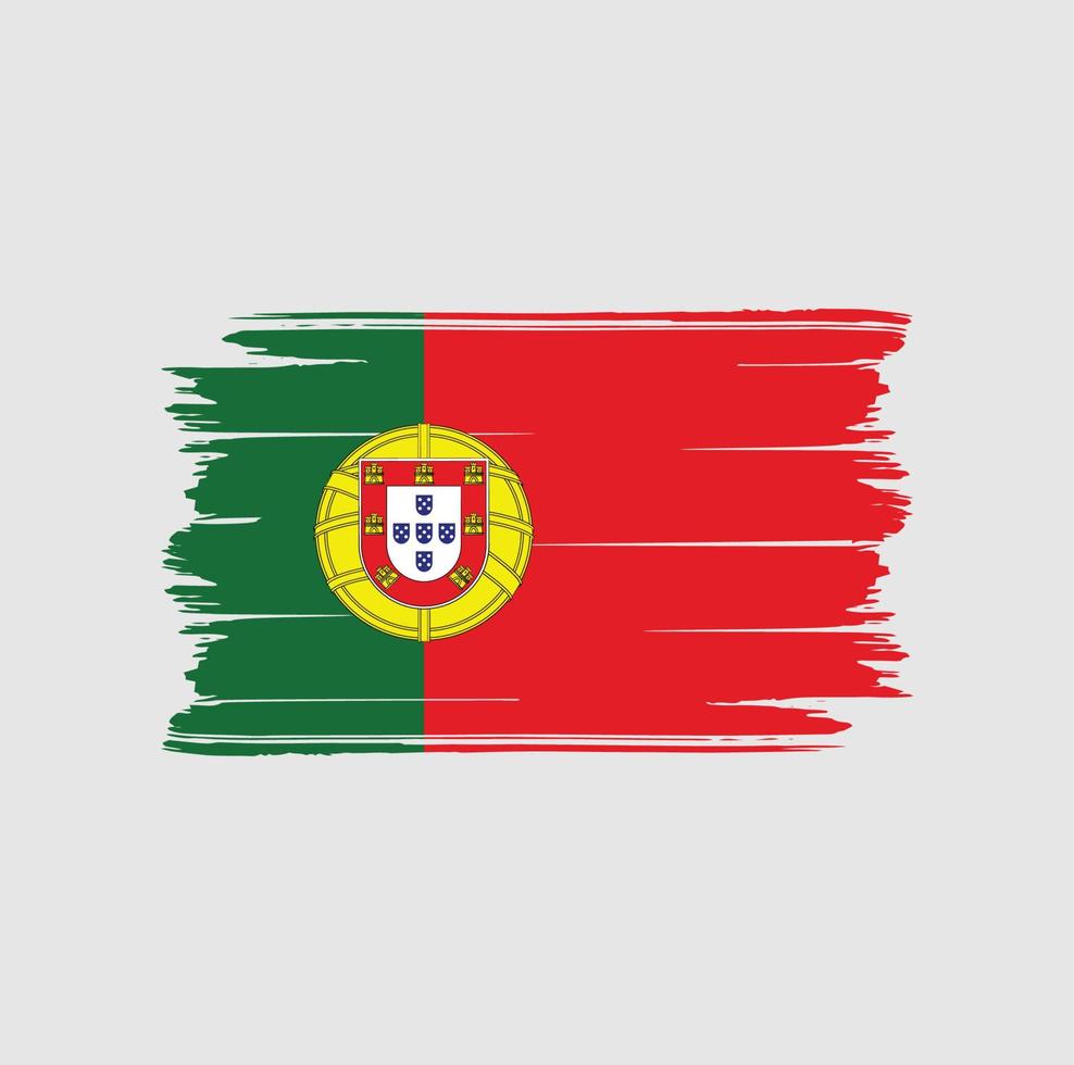 pincel de bandera portuguesa. bandera nacional vector