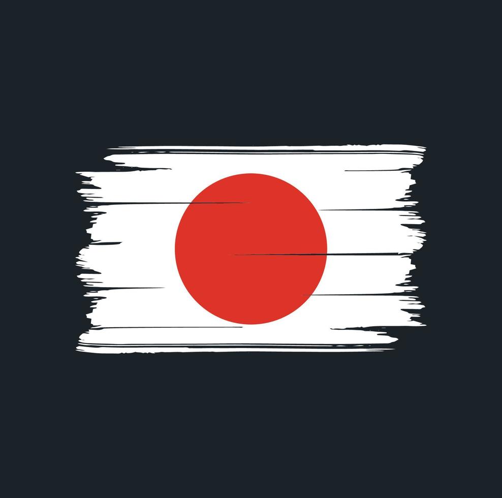 cepillo de bandera de japón. bandera nacional vector