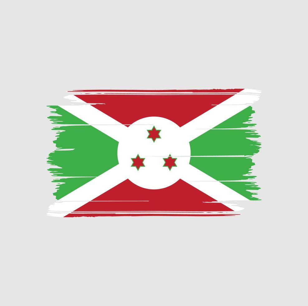 cepillo de la bandera de burundi. bandera nacional vector