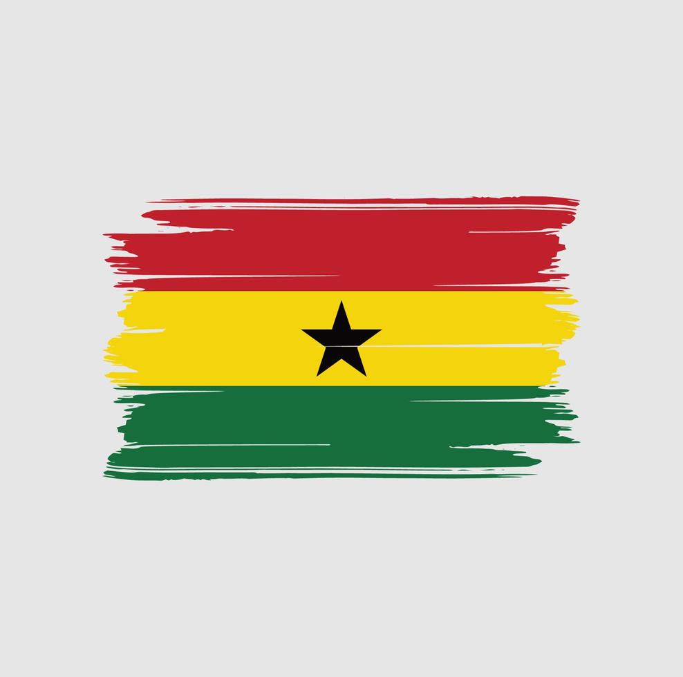 Ghana Flag Brush. National Flag vector