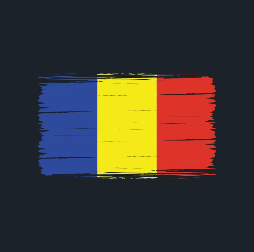 Romania Flag Brush Strokes. National Flag vector