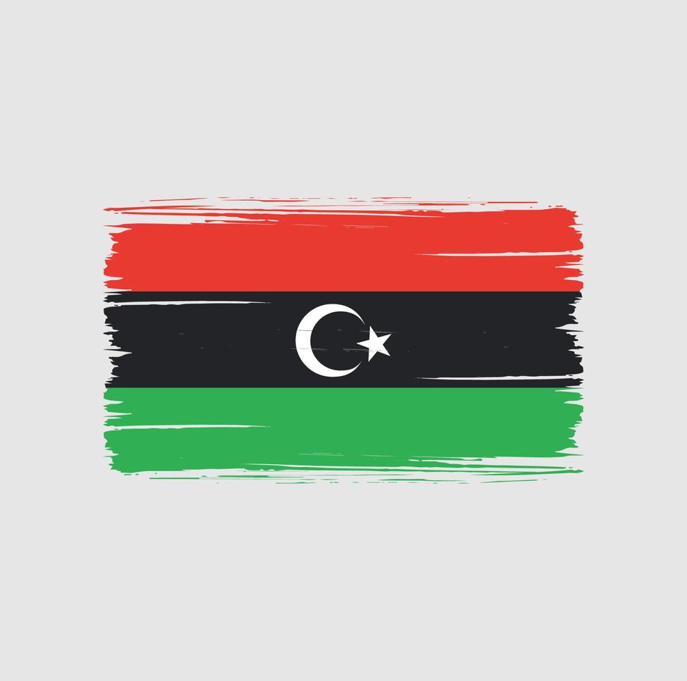 Libya Flag Brush Strokes. National Flag vector